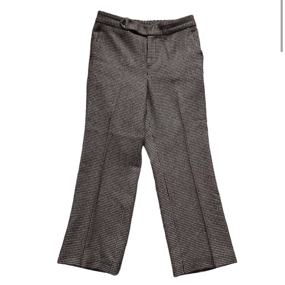 LAUREN Ralph Lauren Houndstooth Pants Tan Black Classic Timeless Womens 4 Petite